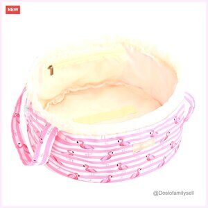 Large Barrel Drawstring Makeup Bag Travel Organizer with Brush Holder